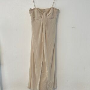 David's Bridal Beige Spaghetti Strap Dress
